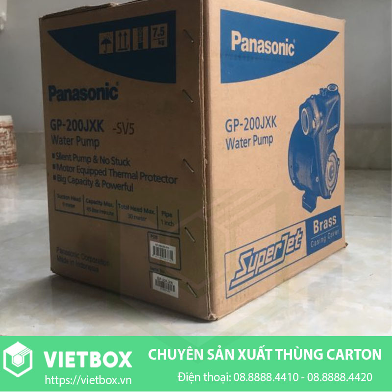 Mẫu thùng carton đựng máy bơm nước