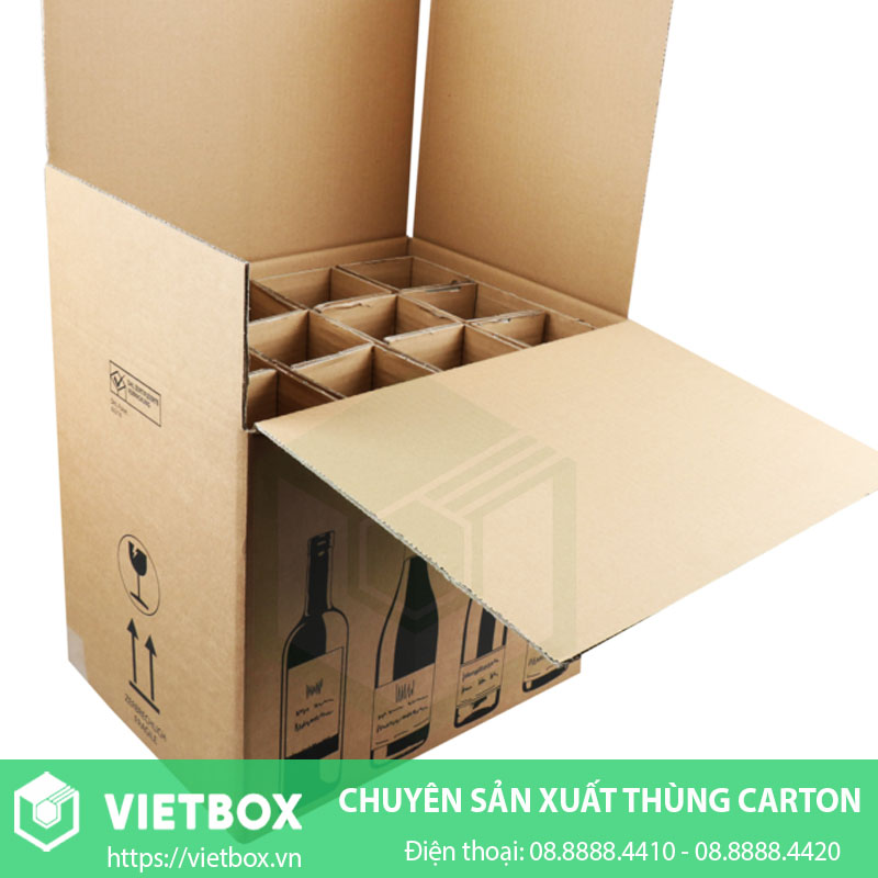 Mẫu thùng carton đựng rượu