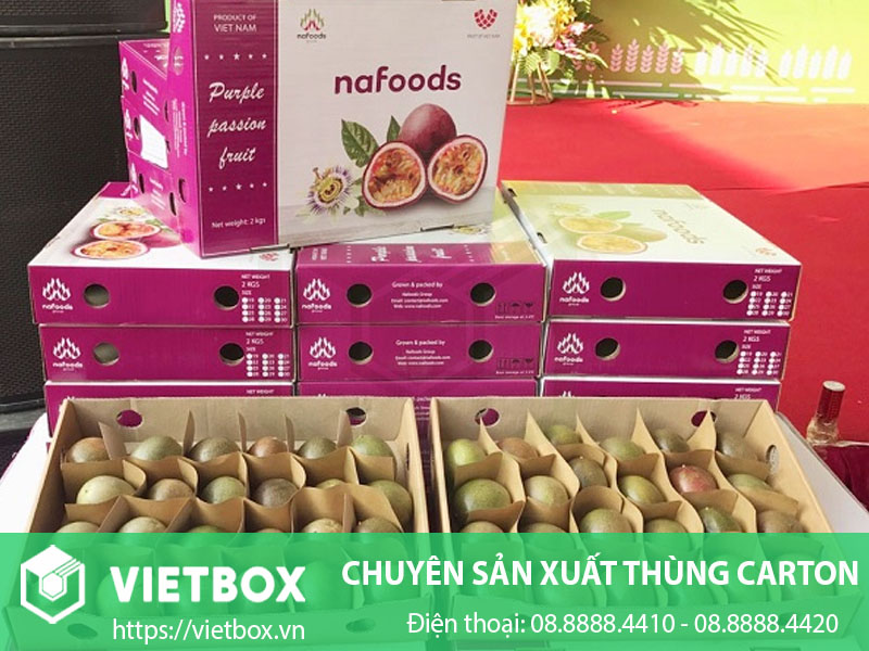 Thùng carton đựng chanh dây xuất khẩu