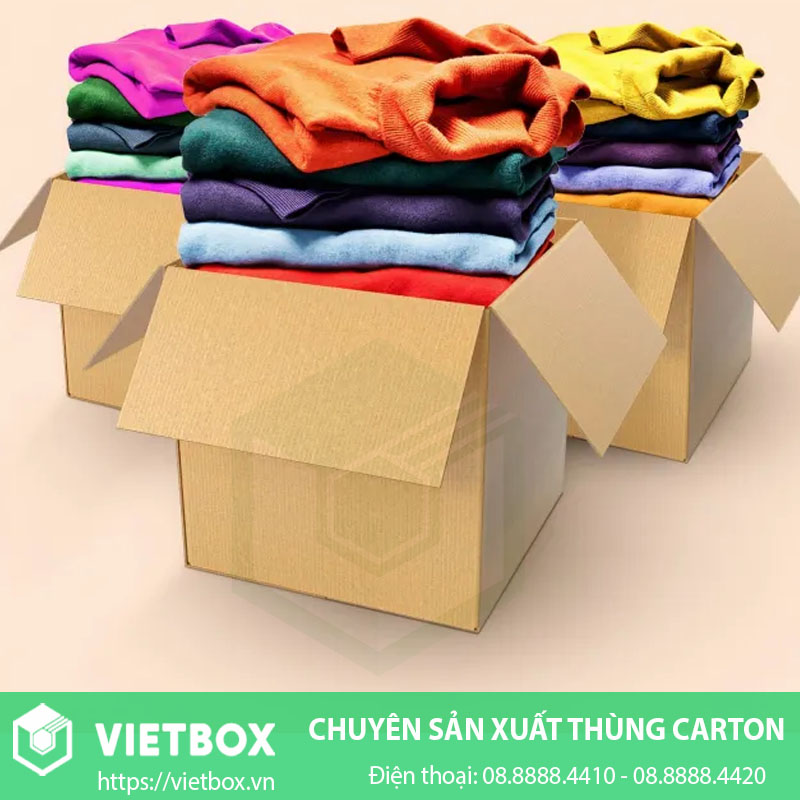 Thùng giấy carton đựng đồ may mặc