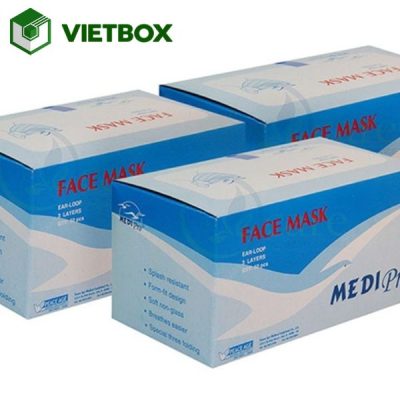 In hộp giấy khẩu trang theo yêu cầu với nhiều lựa chọn về kích thước, chất liệu giấy, kiểu hộp và nội dung in