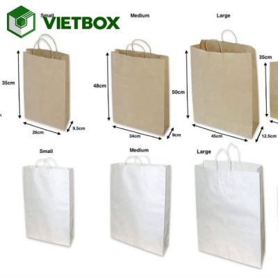 Kích thước túi giấy phổ biến theo từng loại sản phẩm từ mỹ phẩm, thời trang, thực phẩm đến quà tặng